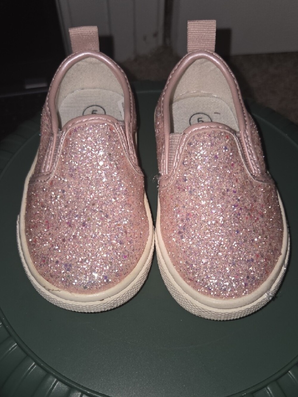 Cat & Jack Girls' Glitter Slip-On Sneakers - Pink